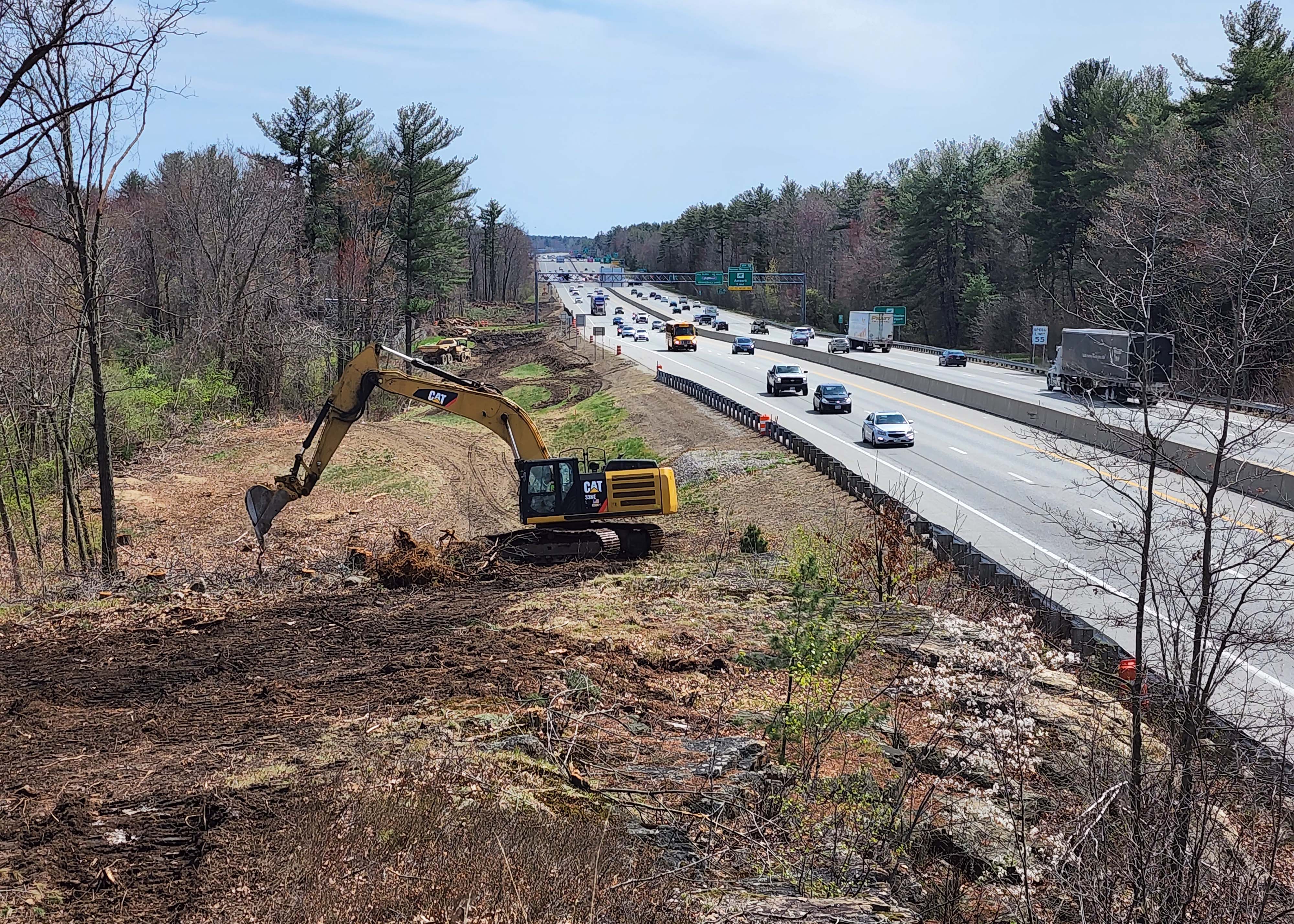 Tree clearing along Northbound F.E. Everett Turnpike south of US Rt.3 bridge - June 2022